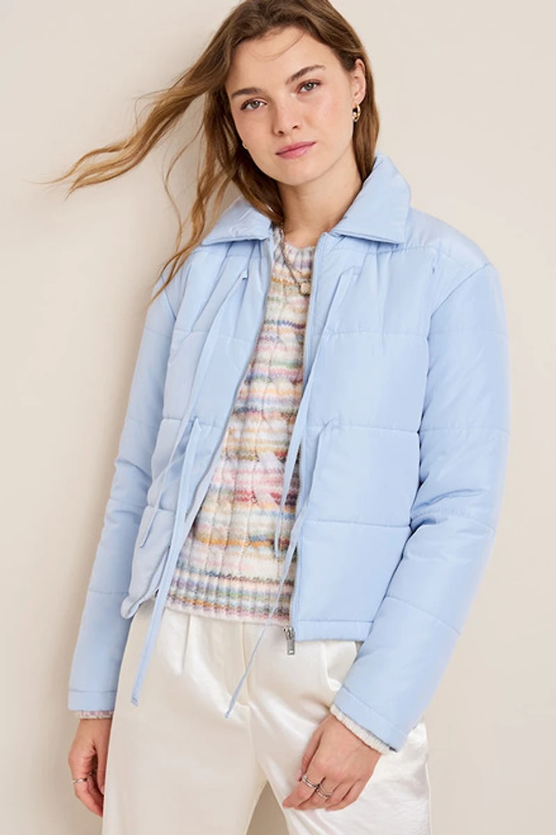 Avery Tie Front Puffer Jacket