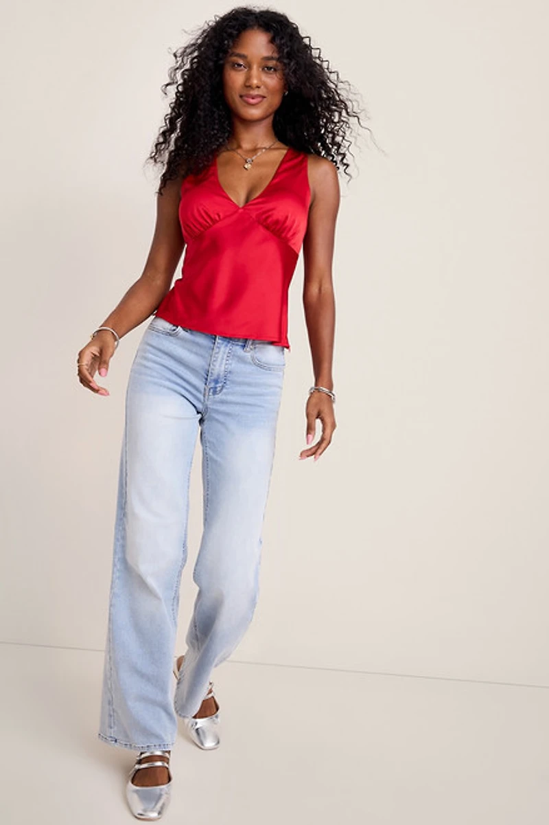 Arielle Satin Cowl Back Tank