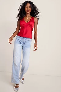 Arielle Satin Cowl Back Tank