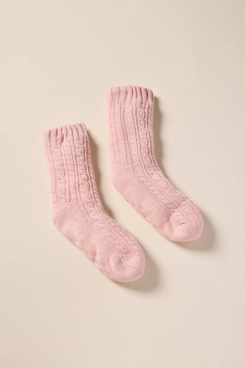 Carrie Cable Knit Slipper Socks