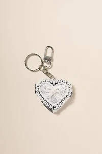 Lace Heart Mirror Key Chain