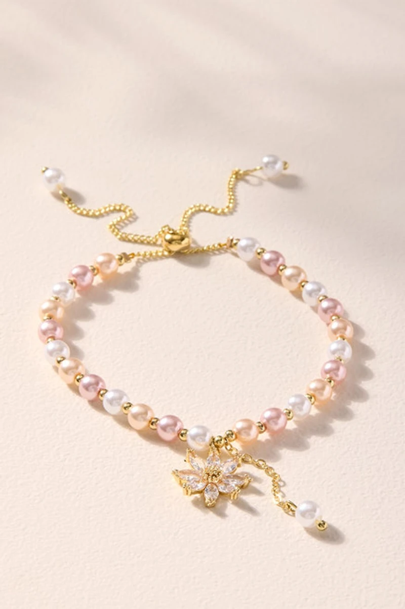 Eva Flower Charm Beaded Bracelet