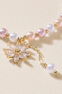 Eva Flower Charm Pull Tie Bracelet
