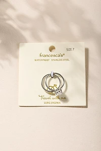 Oval Travel with Me Silver Ring Set