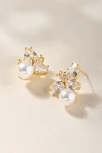 Melissa Crystal Pearl Stud Earrings