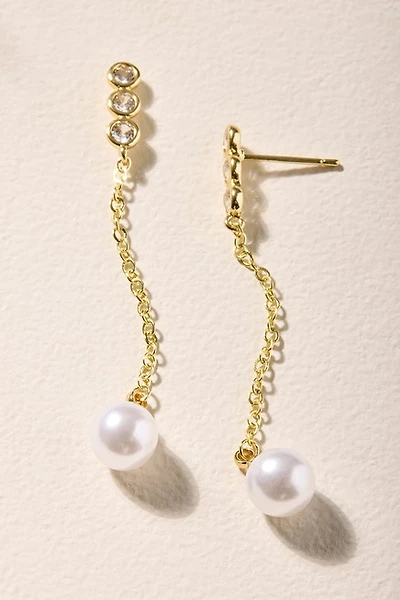 Carry Linear Pearl Drop Earrings