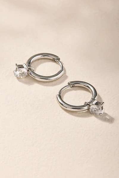 Kate Stainless Steel Silver Huggie Earrings