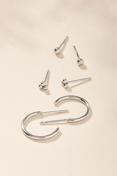 Carla Silver Mixed Earring Set