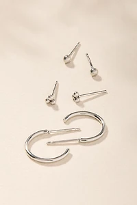 Carla Silver Mixed Earring Set