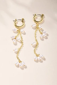 Donna Linear Pearl Cluster Drop Earrings