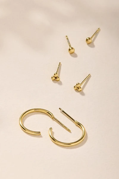 Carla Gold Mixed Style Earring Set