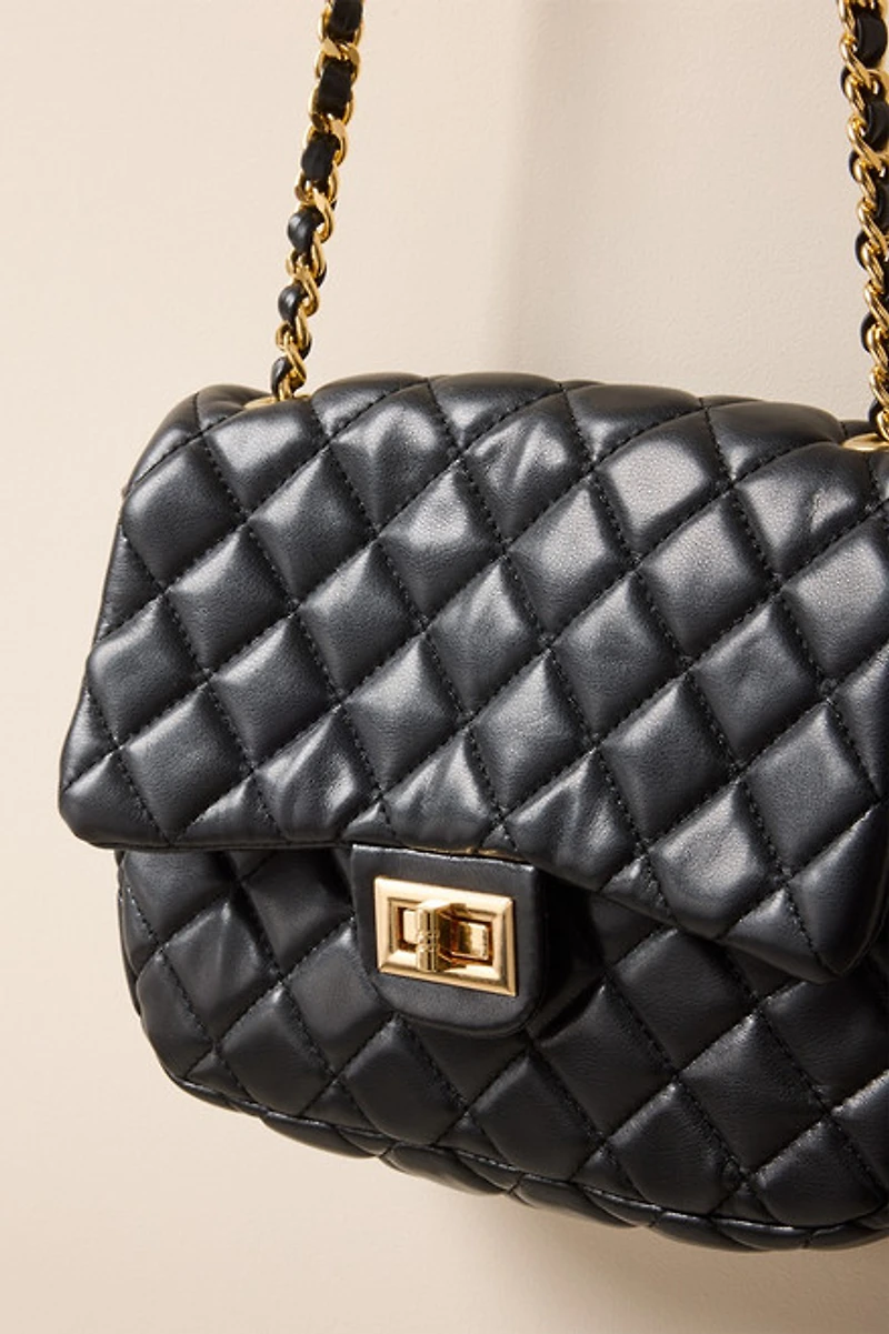 Jody Black Quilted Crossbody Bag