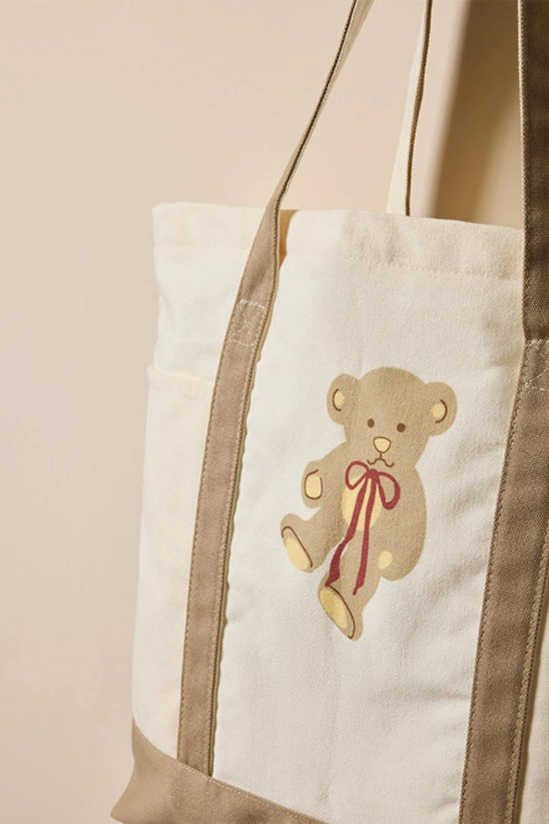 Teddy Bear Canvas Tote Bag