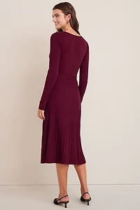Donna Pleated Knit Midi Dress