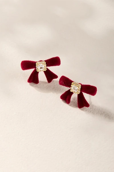 Dianna Flocked Bow Stud Earrings