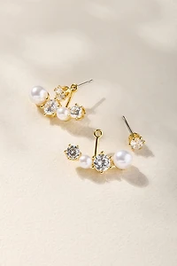 Stacie Pearl and Crystal Stud Earrings