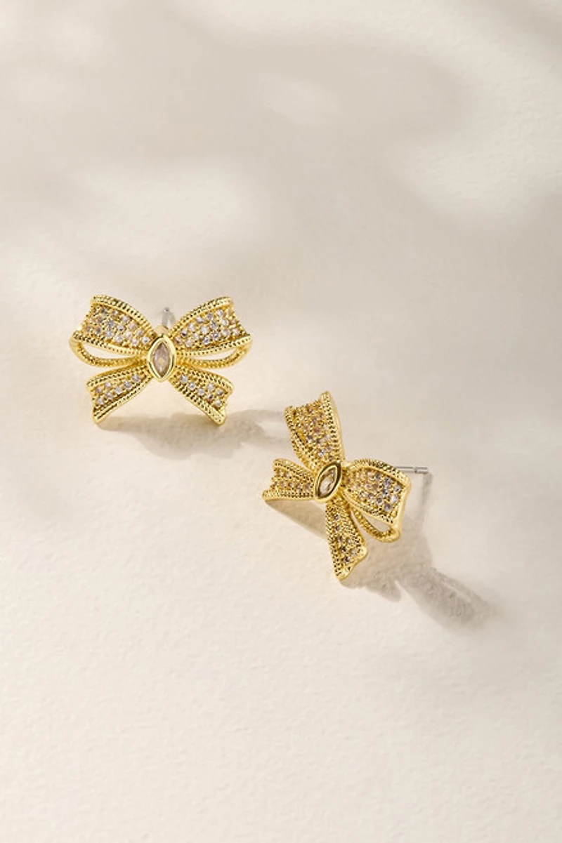 Courtney Crystal Bow Stud Earrings