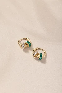 Paige Crystal Charms Huggie Hoop Earrings