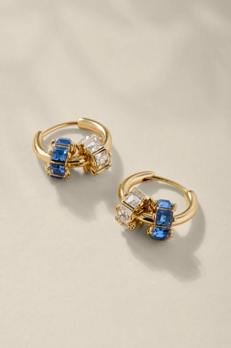 Paige Crystal Charms Huggie Hoop Earrings