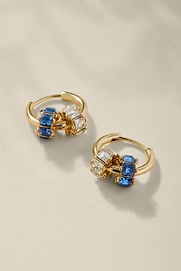 Paige Crystal Charms Huggie Hoop Earrings