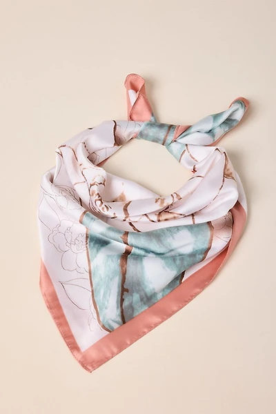 Kelly Rose Print Satin Scarf