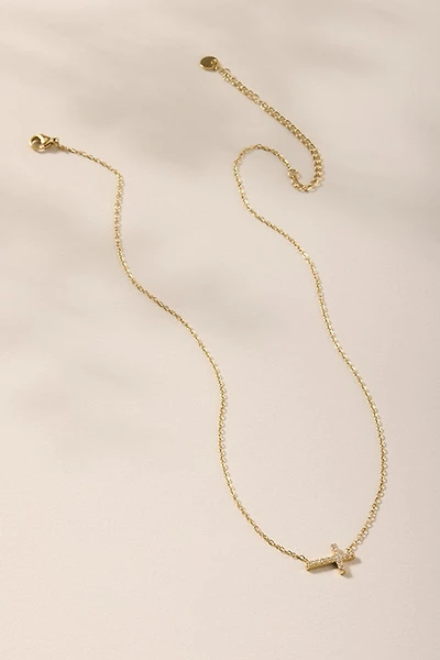 Holly Stainless Steel Sideways Cross Pendant Necklace