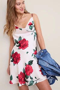Emma Cowl Neck Floral Mini Dress