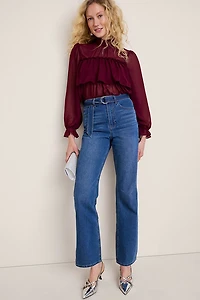 Sonia Belted Flare Jeans