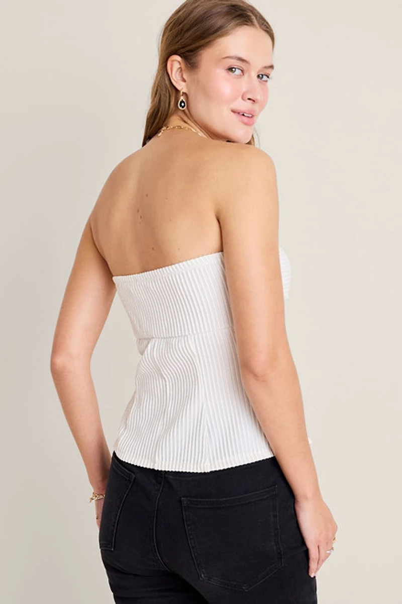 Kay Strapless Glitter Top