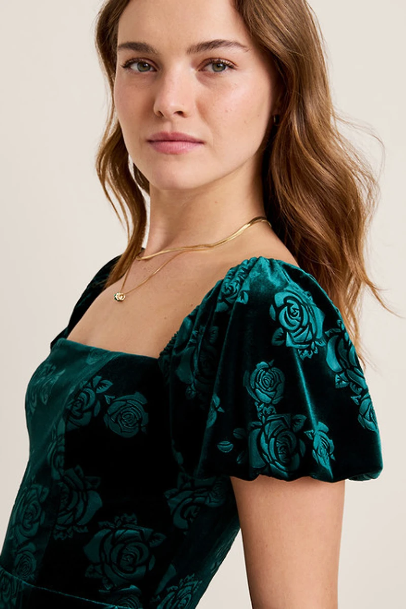 Tina Velvet Floral Mini Dress