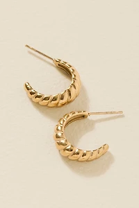 Tara Stainless Steel Croissant Hoop Earrings