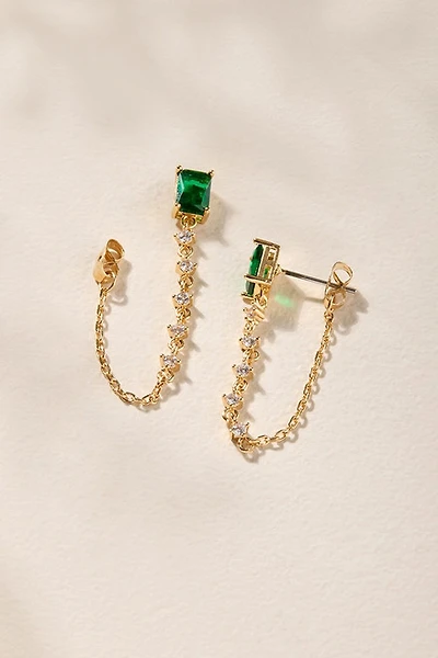Marisol Emerald Chain Jacket Earrings
