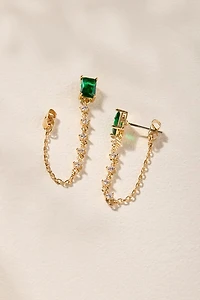 Marisol Emerald Chain Jacket Earrings