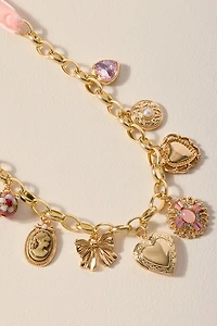 Cheryl Velvet Ribbon Charm Necklace