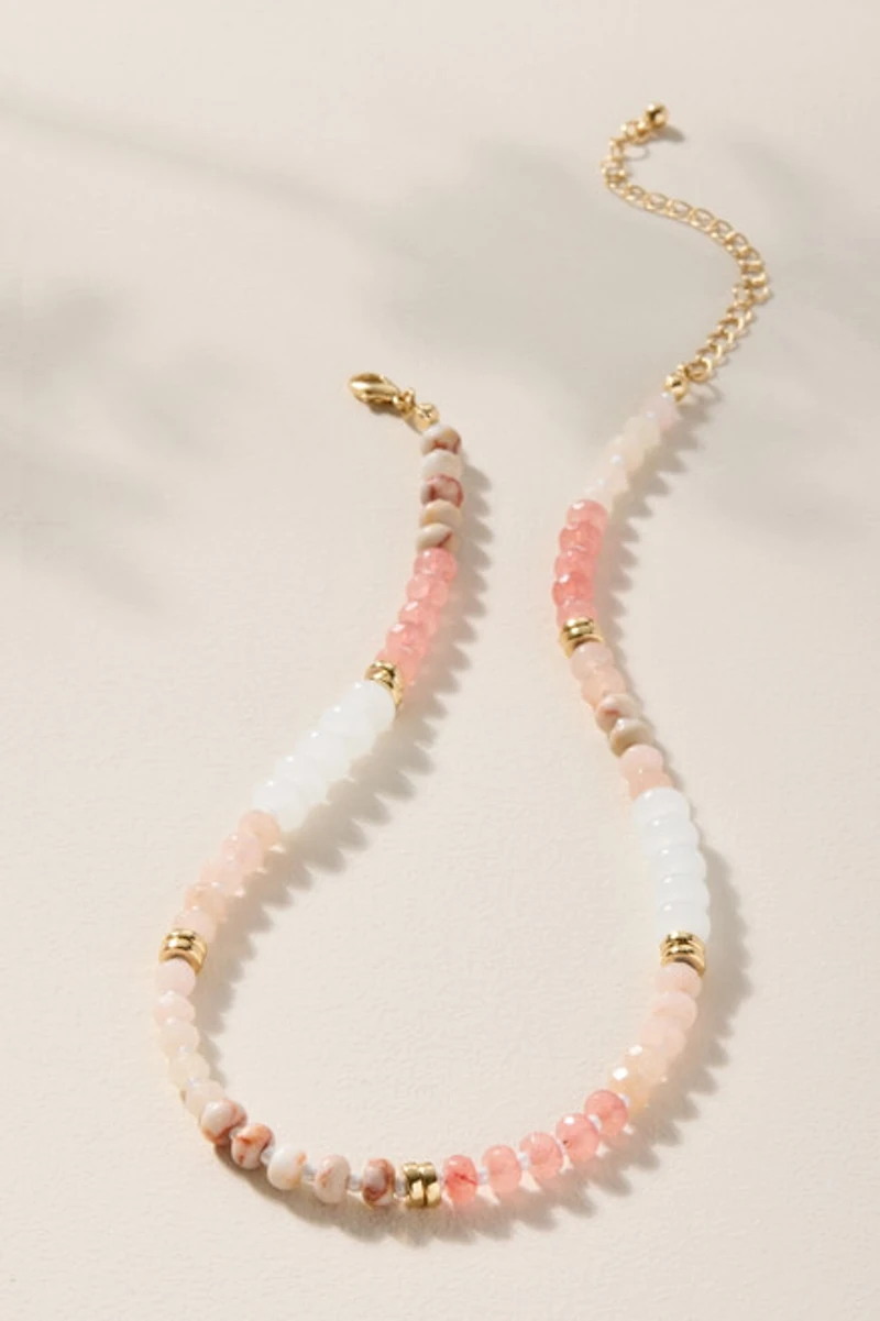 Raquel Single Strand Pink Beaded Necklace