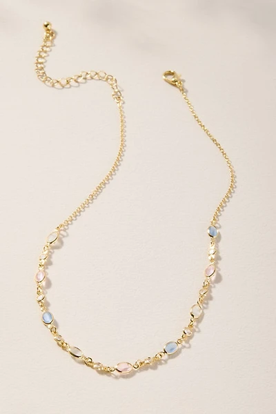 Nicole Bezel Stone Strand Necklace