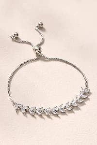 Jenna Crystal Leaf Pull Tie Bracelet