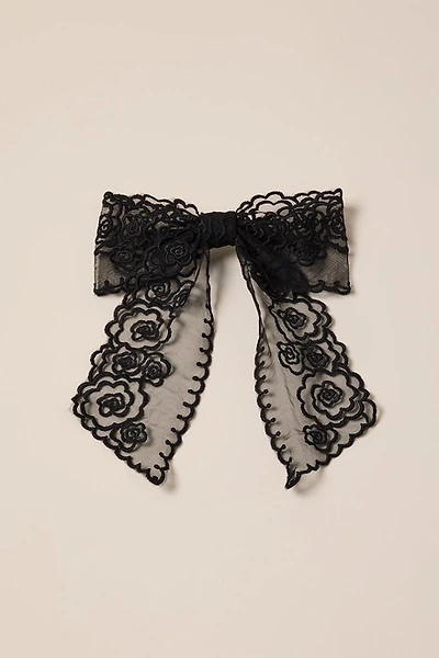 Gwen Rose Print Bow Hair Barrette