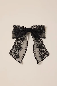 Gwen Rose Print Bow Hair Barrette