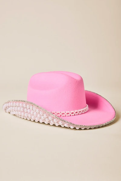Stacy Pearl Embellished Cowboy Hat