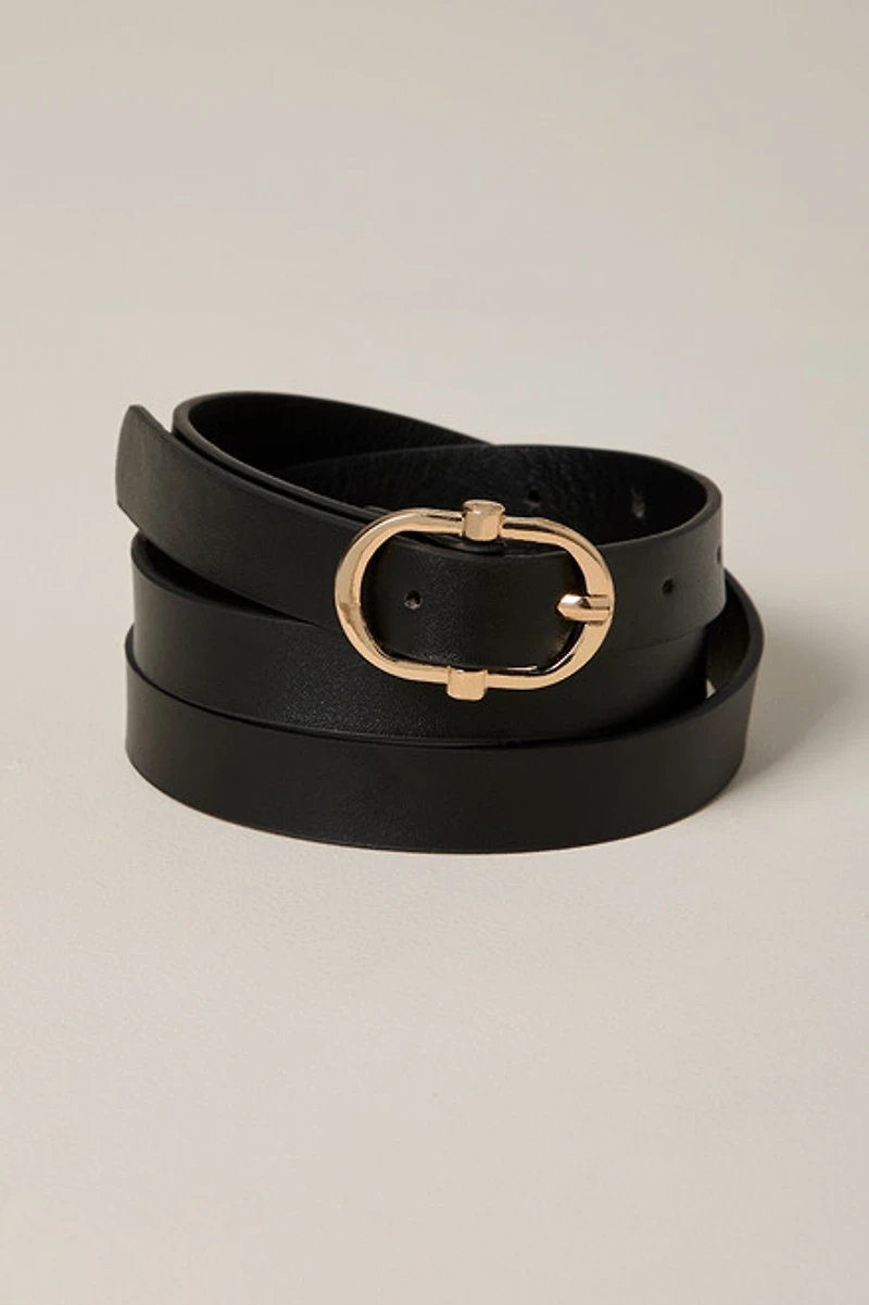 Betty Black Vegan Leather Belt
