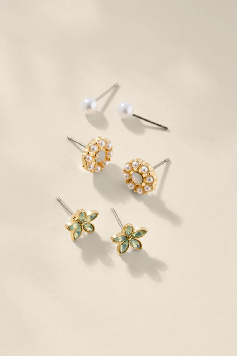 Monica Mixed Pearl Earring Set