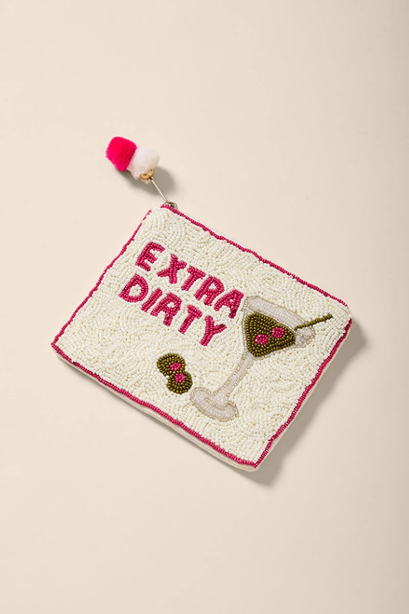 Extra Dirty Martini Beaded Pouch