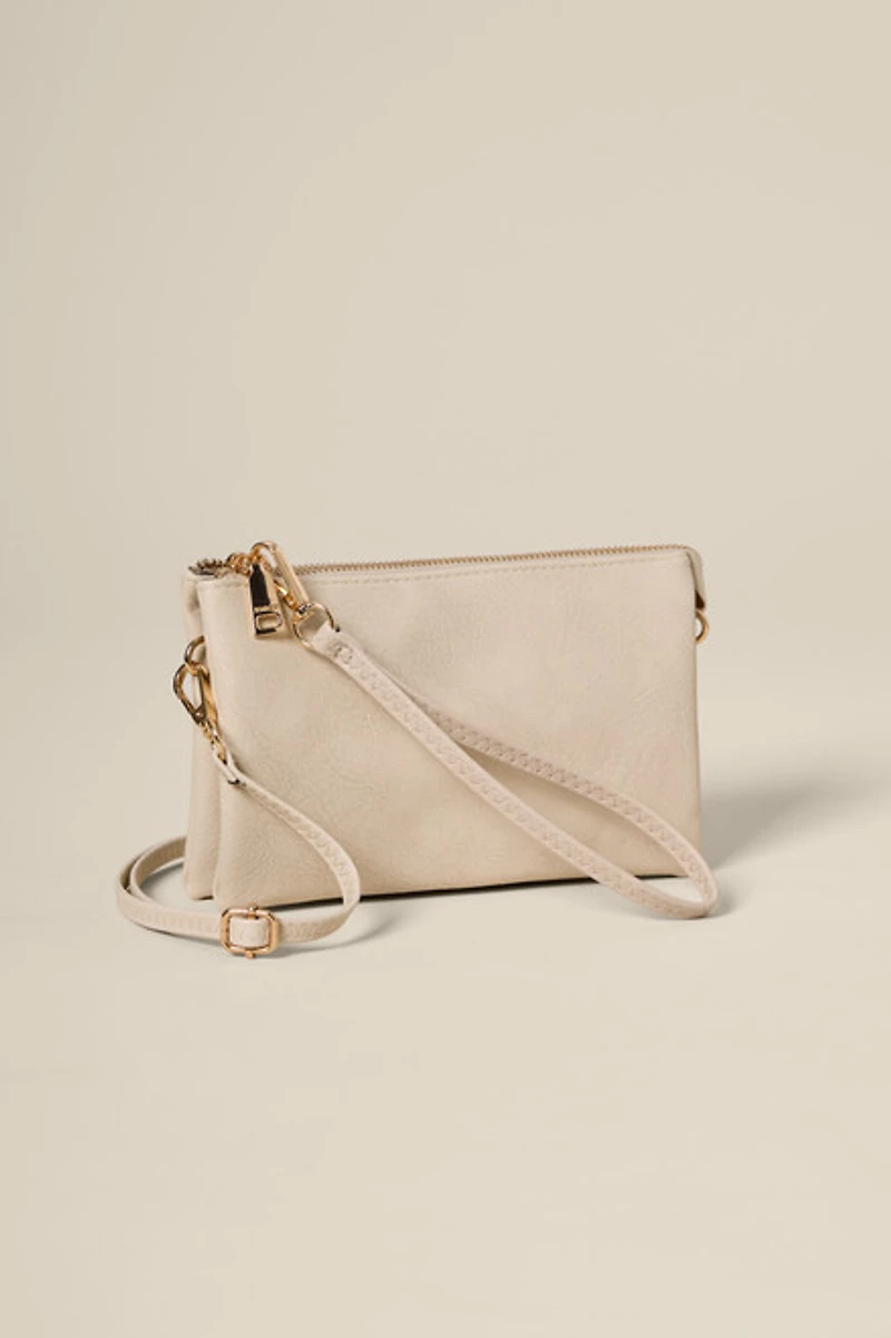 Mona Vegan Leather Ivory Wallet On A String