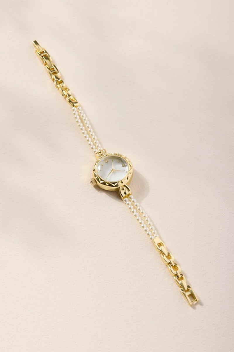 Rita Pearl Band Gold Watch