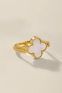 Janis Mother of Pearl Clover Fidget Ring