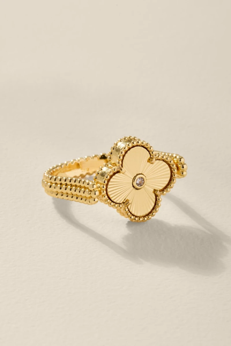 Janis Mother of Pearl Clover Fidget Ring