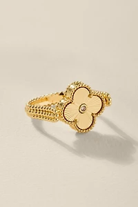Janis Mother of Pearl Clover Fidget Ring