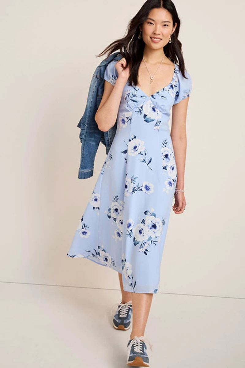 Cathryn Floral Tie Back Midi Dress