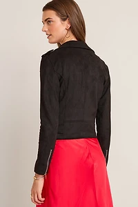 Alicia Faux Suede Moto Jacket